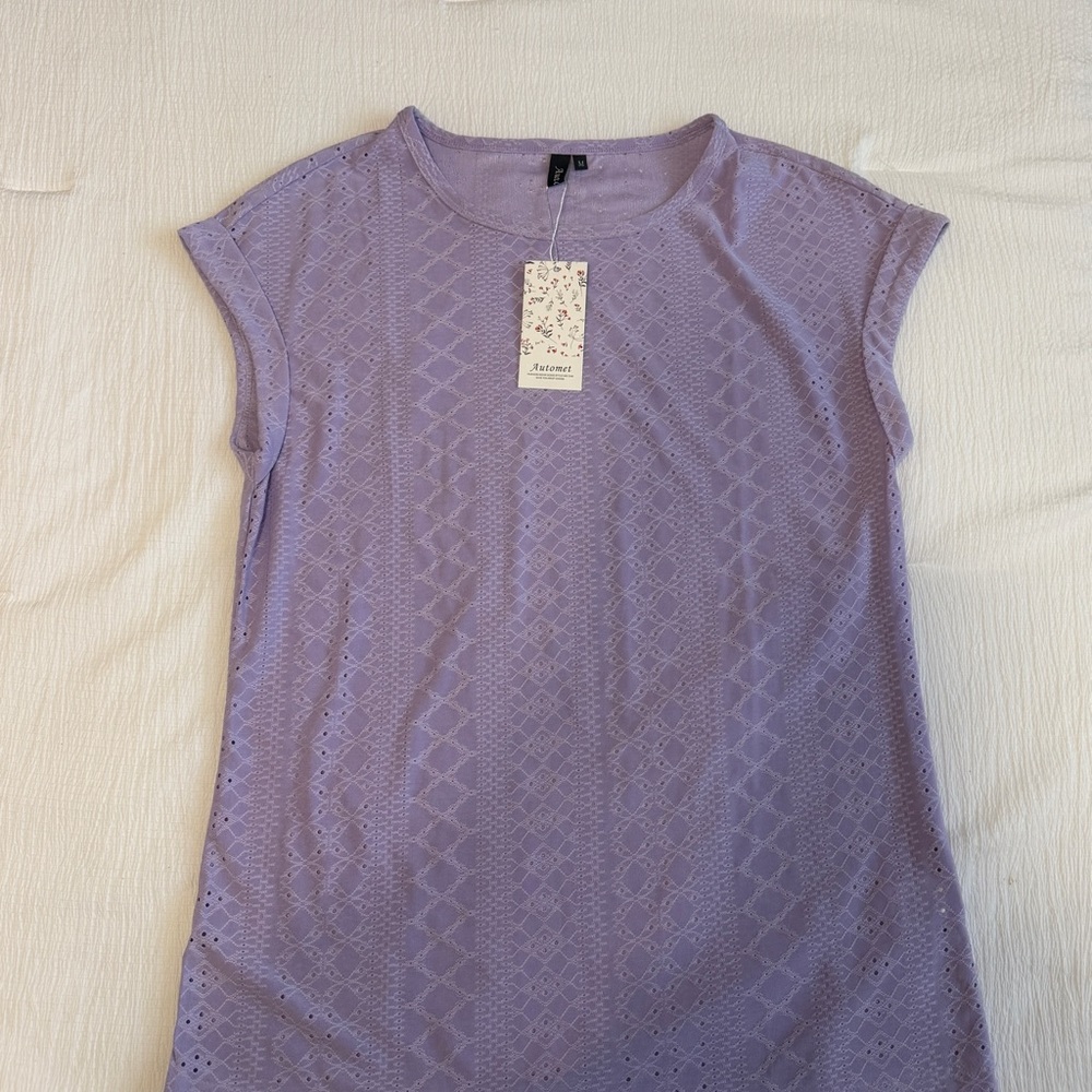 Lavender Short Sleeve Women's Top